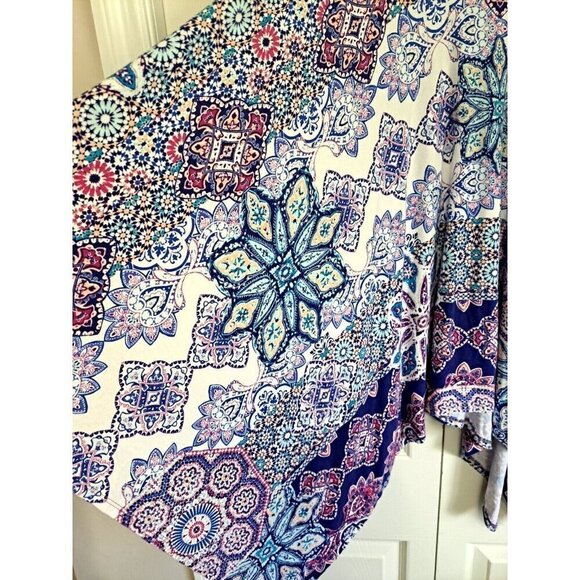 Chico's LP (2P) Multicolor Medallion Handkerchief Hem Pull-On Skirt - Picture 5 of 7